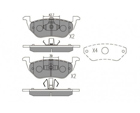 Brake Pad Set, disc brake KBP-4568 Kavo parts