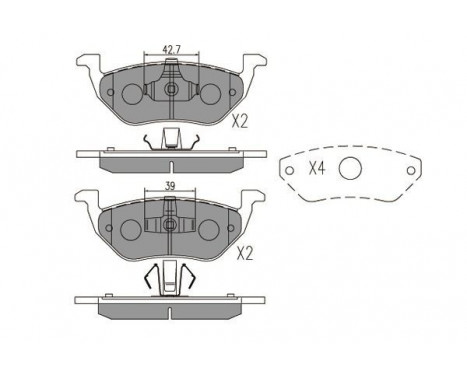 Brake Pad Set, disc brake KBP-4568 Kavo parts, Image 2