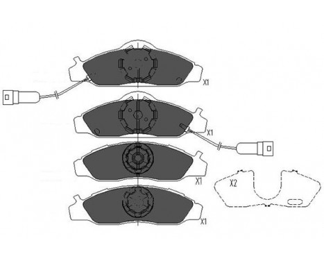 Brake Pad Set, disc brake KBP-7502 Kavo parts