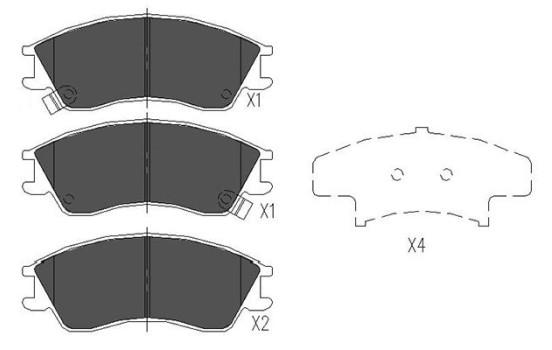 Brake Pad Set, disc brake KBP-8012 Kavo parts