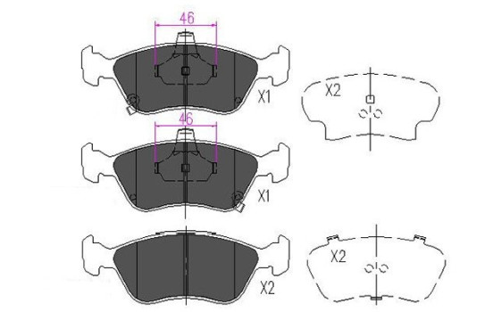 Brake Pad Set, disc brake KBP-9006 Kavo parts