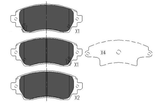 Brake Pad Set, disc brake KBP-9010 Kavo parts