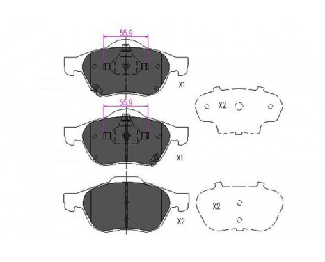 Brake Pad Set, disc brake KBP-9075 Kavo parts