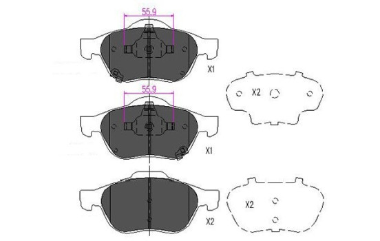 Brake Pad Set, disc brake KBP-9075 Kavo parts
