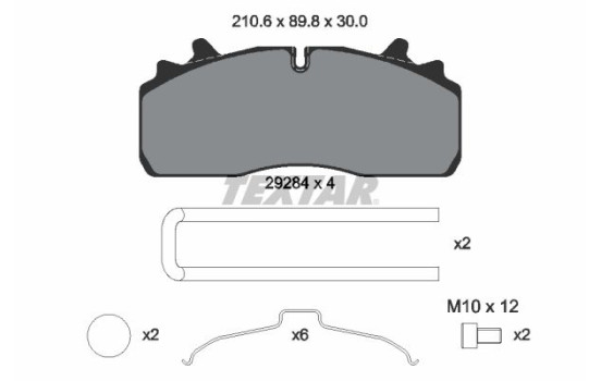 Brake Pad Set, disc brake Lightweight Technology 2928401 Textar, Image 2