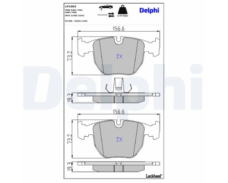 Brake Pad Set, disc brake LP1003 Delphi
