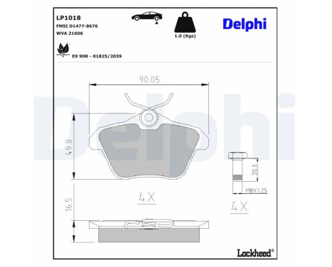 Brake Pad Set, disc brake LP1018 Delphi