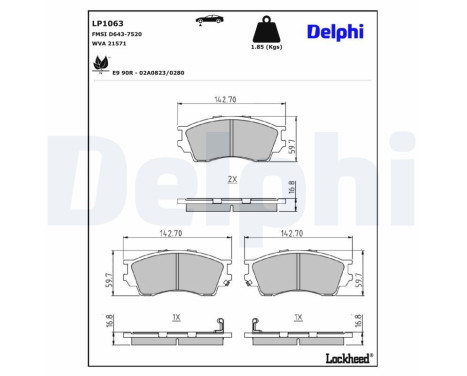 Brake Pad Set, disc brake LP1063 Delphi