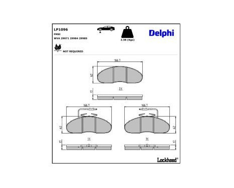 Brake Pad Set, disc brake LP1096 Delphi