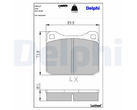Brake Pad Set, disc brake LP117 Delphi