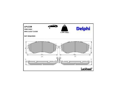 Brake Pad Set, disc brake LP1228 Delphi