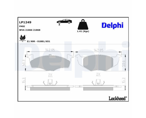 Brake Pad Set, disc brake LP1249 Delphi