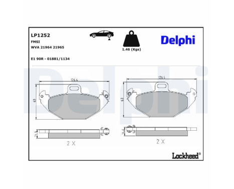 Brake Pad Set, disc brake LP1252 Delphi