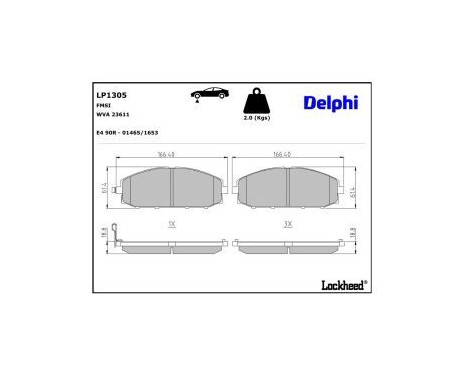 Brake Pad Set, disc brake LP1305 Delphi