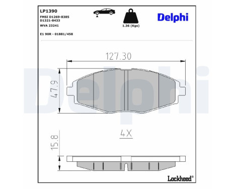 Brake Pad Set, disc brake LP1390 Delphi