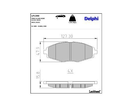 Brake Pad Set, disc brake LP1390 Delphi