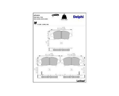 Brake Pad Set, disc brake LP1414 Delphi