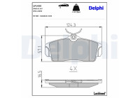 Brake Pad Set, disc brake LP1435 Delphi