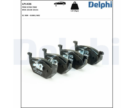 Brake Pad Set, disc brake LP1436 Delphi, Image 2