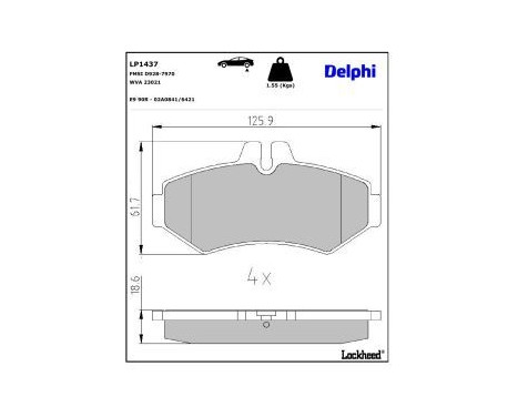 Brake Pad Set, disc brake LP1437 Delphi