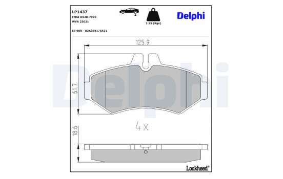 Brake Pad Set, disc brake LP1437 Delphi