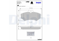 Brake pad set, disc brake LP1437LC Delphi