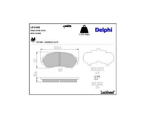 Brake Pad Set, disc brake LP1440 Delphi