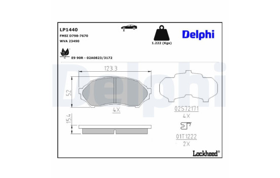 Brake Pad Set, disc brake LP1440 Delphi