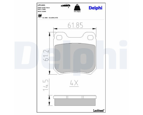 Brake Pad Set, disc brake LP1441 Delphi