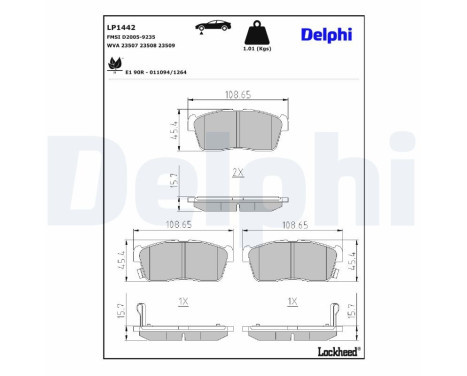 Brake Pad Set, disc brake LP1442 Delphi