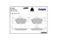 Brake pad set, disc brake LP1443 Delphi