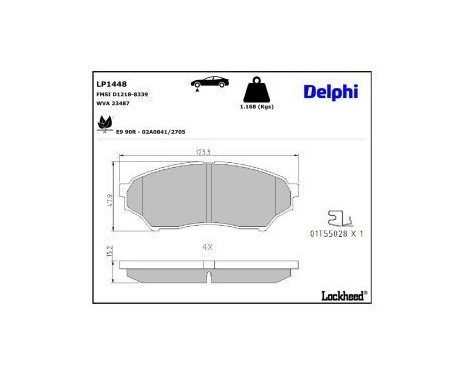 Brake Pad Set, disc brake LP1448 Delphi