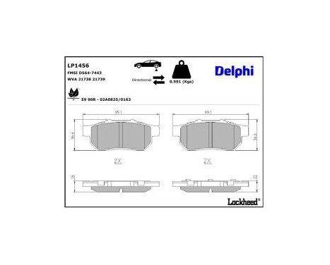 Brake Pad Set, disc brake LP1456 Delphi, Image 3