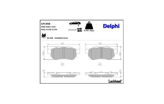 Brake Pad Set, disc brake LP1456 Delphi, Image 3