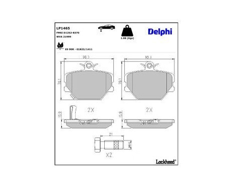 Brake Pad Set, disc brake LP1465 Delphi, Image 3