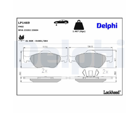 Brake Pad Set, disc brake LP1469 Delphi