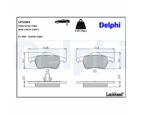 Brake Pad Set, disc brake LP1504 Delphi