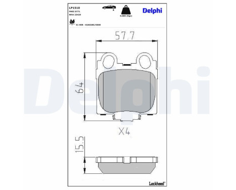 Brake Pad Set, disc brake LP1510 Delphi