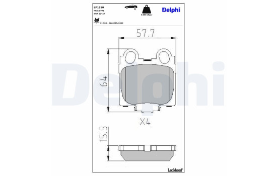 Brake Pad Set, disc brake LP1510 Delphi