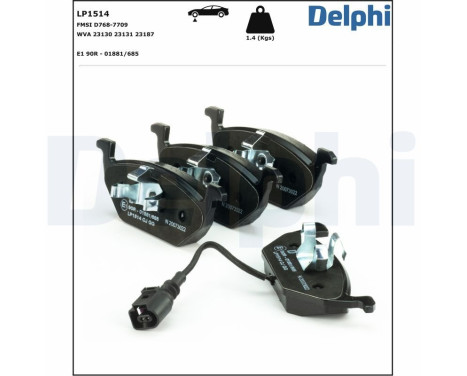 Brake Pad Set, disc brake LP1514 Delphi, Image 2