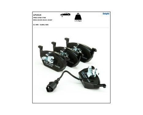 Brake Pad Set, disc brake LP1514 Delphi, Image 4