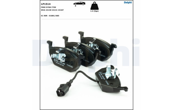Brake Pad Set, disc brake LP1514 Delphi, Image 4
