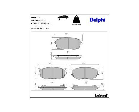 Brake Pad Set, disc brake LP1527 Delphi