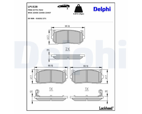 Brake Pad Set, disc brake LP1528 Delphi