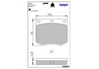 Brake pad set, disc brake LP154 Delphi