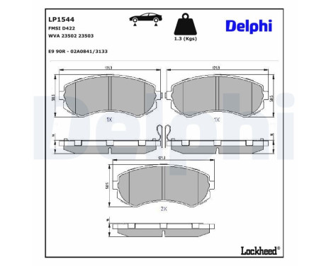 Brake Pad Set, disc brake LP1544 Delphi