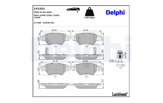 Brake Pad Set, disc brake LP1553 Delphi, Image 3