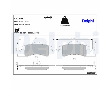 Brake Pad Set, disc brake LP1558 Delphi