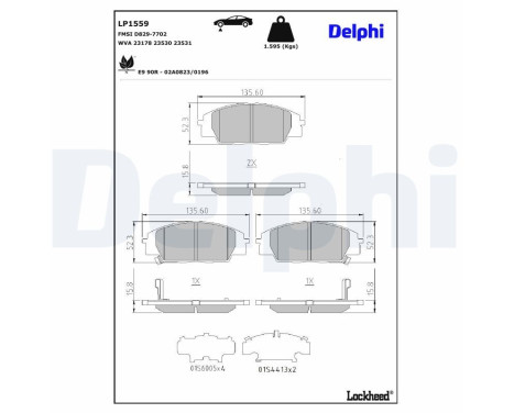 Brake Pad Set, disc brake LP1559 Delphi