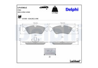 Brake pad set, disc brake LP1596LC Delphi